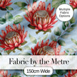 Protea Flower Botanical Illustration Seamless Pattern Neutral Background Digital Print Fabric by the Metre UK Sewing Quilting Textile
