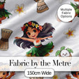 Island Girl Hula Dance Tropical Cute Cartoon Seamless Pattern Kids Fabric Digital Print Fabric by the Metre UK Sewing Quilting Textile