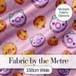 Cute Kawaii Donut Pumpkin Lollipop Pattern Pastel Pink Background Digital Print Fabric by the Metre UK Sewing Quilting Textile