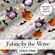 Cute Kawaii Ghost Bat Candy Pumpkin Seamless Pattern Cream Background Digital Print Fabric by the Metre UK Sewing Quilting Textile