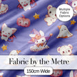 Cute Halloween Bunny Witch  Teddy Pumpkin Seamless Pattern Purple Background Digital Print Fabric by the Metre UK Sewing Quilting Textile