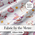 Cute Halloween Bunny Witch  Teddy Pumpkin Seamless Pattern White Background Digital Print Fabric by the Metre UK Sewing Quilting Textile
