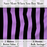 Bold Wavy Purple Black Halloween Stripe Seamless Pattern Digital Print Fabric by the Metre UK Sewing Quilting Textile