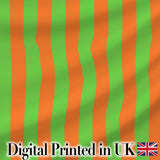Bold Wavy Orange Green Halloween Stripe Seamless Pattern Digital Print Fabric by the Metre UK Sewing Quilting Textile