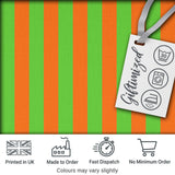 Bold Wavy Orange Green Halloween Stripe Seamless Pattern Digital Print Fabric by the Metre UK Sewing Quilting Textile