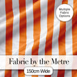 Bold Wavy Orange White Halloween Stripe Seamless Pattern Digital Print Fabric by the Metre UK Sewing Quilting Textile