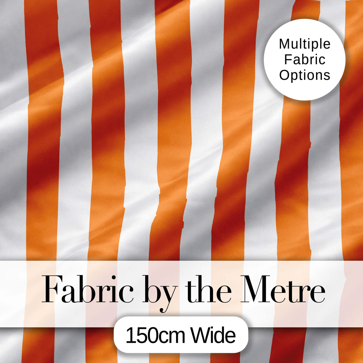 Bold Wavy Orange White Halloween Stripe Seamless Pattern Digital Print Fabric by the Metre UK Sewing Quilting Textile