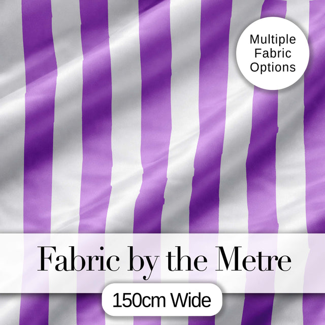 Bold Wavy Purple White Halloween Stripe Seamless Pattern Digital Print Fabric by the Metre UK Sewing Quilting Textile