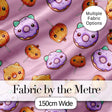 Cute Halloween Donuts Pumpkin Lollipop Seamless Pattern Blush Pink Background Digital Print Fabric by the Metre UK Sewing Quilting Textile