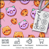 Cute Halloween Donuts Pumpkin Lollipop Seamless Pattern Blush Pink Background Digital Print Fabric by the Metre UK Sewing Quilting Textile