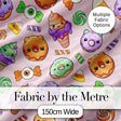 Halloween Donuts Candy Eyeball Ice Cream Seamless Pattern Soft Pink Background Digital Print Fabric by the Metre UK Sewing Quilting Textile