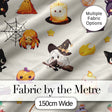 Cute Kawaii Witch Spider Candle Moon Seamless Pattern Cream Background Digital Print Fabric by the Metre UK Sewing Quilting Textile