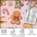 Christmas Gingerbread Man Tree Gift Snowman on Blush Pink Background Seamless  Digital Print Fabric by the Metre UK Sewing Quilting Textile