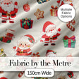 Cute Santa Claus Mrs Claus Snowman Gift Candy Festive Seamless Pattern Digital Print Fabric by the Metre UK Sewing Quilting Textile