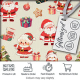Cute Santa Claus Mrs Claus Snowman Gift Candy Festive Seamless Pattern Digital Print Fabric by the Metre UK Sewing Quilting Textile