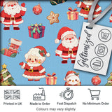 Cute Santa Claus Mrs Claus Snowman Gift Candy on Blue Background Seamless  Digital Print Fabric by the Metre UK Sewing Quilting Textile