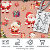 Cute Santa Claus Mrs Claus Snowman Gift Candy on Peach Background Seamless  Digital Print Fabric by the Metre UK Sewing Quilting Textile