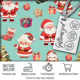 Cute Santa Claus Mrs Claus Snowman Gift Candy on Mint Background Seamless  Digital Print Fabric by the Metre UK Sewing Quilting Textile