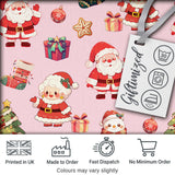 Cute Santa Claus Mrs Claus Snowman Gift Candy on Pink Background Seamless  Digital Print Fabric by the Metre UK Sewing Quilting Textile