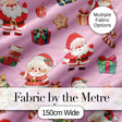 Cute Santa Claus Mrs Claus Snowman Gift Candy on Pink Background Seamless  Digital Print Fabric by the Metre UK Sewing Quilting Textile