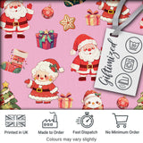 Cute Santa Claus Mrs Claus Snowman Gift Candy on Pink Background Seamless  Digital Print Fabric by the Metre UK Sewing Quilting Textile