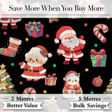 Cute Santa Claus Mrs Claus Snowman Gift Candy on Black Background Seamless  Digital Print Fabric by the Metre UK Sewing Quilting Textile