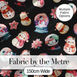 Snowman Snow Globe Poinsettia Winter Christmas on Black Background Seamless  Digital Print Fabric by the Metre UK Sewing Quilting Textile