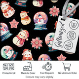 Snowman Snow Globe Poinsettia Winter Christmas on Black Background Seamless  Digital Print Fabric by the Metre UK Sewing Quilting Textile