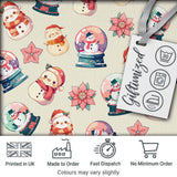 Snowman Snow Globe Poinsettia Winter Christmas on Cream Background Seamless  Digital Print Fabric by the Metre UK Sewing Quilting Textile