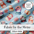Snowman Snow Globe Poinsettia Winter Christmas on Blue Background Seamless  Digital Print Fabric by the Metre UK Sewing Quilting Textile