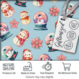 Snowman Snow Globe Poinsettia Winter Christmas on Blue Background Seamless  Digital Print Fabric by the Metre UK Sewing Quilting Textile