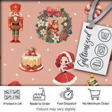 Nutcracker  Wreath Cake Girl on Peach Background with Snow Dots Seamless  Digital Print Fabric by the Metre UK Sewing Quilting Textile