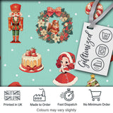 Nutcracker  Wreath Cake Girl on Mint Background with Snow Dots Seamless  Digital Print Fabric by the Metre UK Sewing Quilting Textile