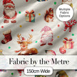 Christmas Gnome Reindeer Snowman Gift  on Cream Polka Dot Background Seamless  Digital Print Fabric by the Metre UK Sewing Quilting Textile
