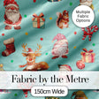 Christmas Gnome Reindeer Snowman Gift  on Mint Polka Dot Background Seamless  Digital Print Fabric by the Metre UK Sewing Quilting Textile