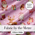 Christmas Gnome Reindeer Snowman Gift  on Pink Snow Dot Background Seamless  Digital Print Fabric by the Metre UK Sewing Quilting Textile