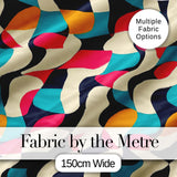 Abstract Organic Flowing Shapes Vibrant  Color Design Seamless Pattern Digital Print Fabric by the Metre UK Sewing Quilting Textile