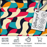 Abstract Organic Flowing Shapes Vibrant  Color Design Seamless Pattern Digital Print Fabric by the Metre UK Sewing Quilting Textile