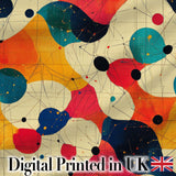 Abstract Artistic Paint Splash with Line Details Modern Seamless Pattern Digital Print Fabric by the Metre UK Sewing Quilting Textile
