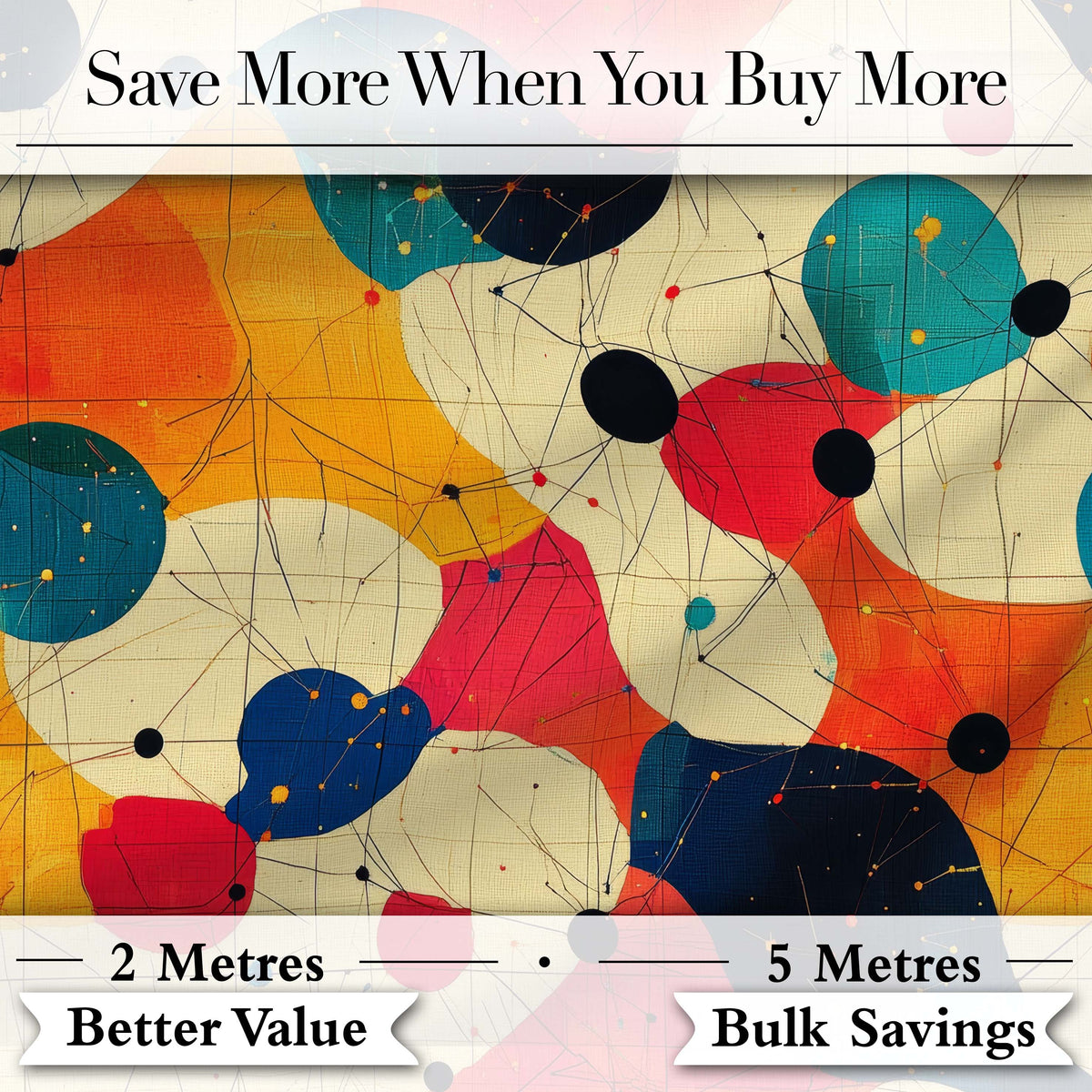 Abstract Artistic Paint Splash with Line Details Modern Seamless Pattern Digital Print Fabric by the Metre UK Sewing Quilting Textile