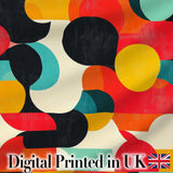 Abstract Organic Rounded Shapes Bold  Color Style Seamless Pattern Digital Print Fabric by the Metre UK Sewing Quilting Textile