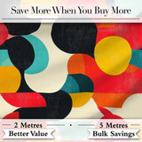 Abstract Organic Rounded Shapes Bold  Color Style Seamless Pattern Digital Print Fabric by the Metre UK Sewing Quilting Textile