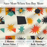 Abstract  Starburst Shapes Geometric Colorful Seamless Pattern Digital Print Fabric by the Metre UK Sewing Quilting Textile