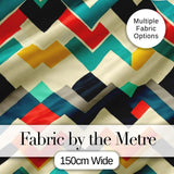 Abstract Zigzag Geometric Shapes Bold Color Blocks Seamless Pattern Digital Print Fabric by the Metre UK Sewing Quilting Textile