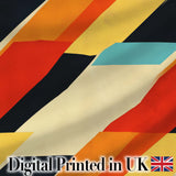 Abstract Geometric Diagonal Color Blocks Modern Art Seamless Pattern Digital Print Fabric by the Metre UK Sewing Quilting Textile