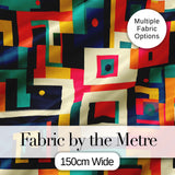 Abstract Colorful Geometric Blocks Modern Art Seamless Pattern Digital Print Fabric by the Metre UK Sewing Quilting Textile