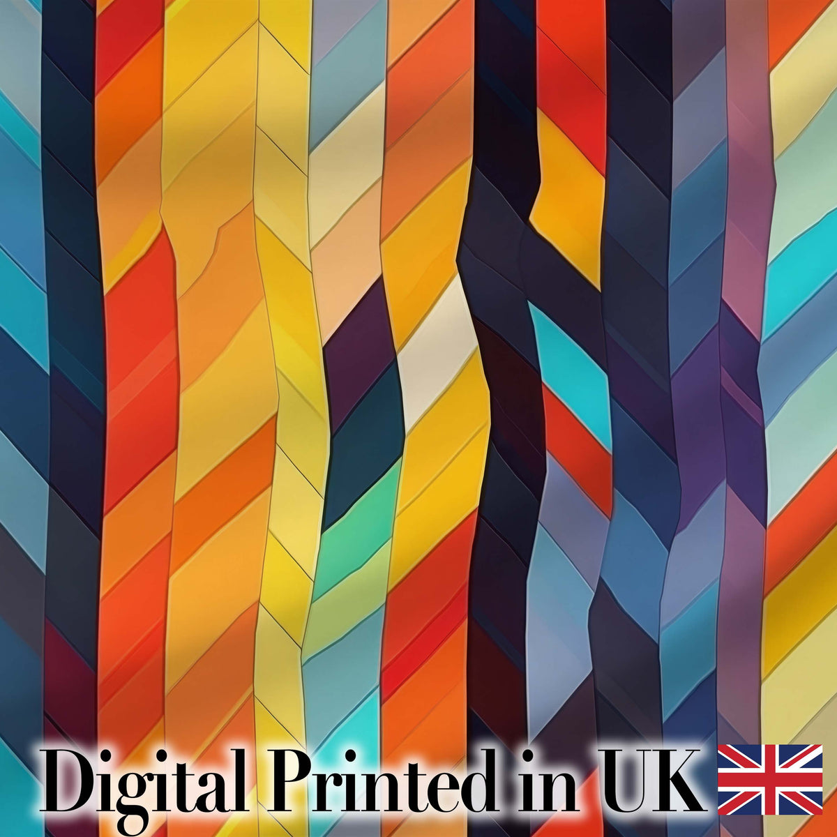Abstract Vertical Geometric Stripes Colorful Modern Seamless Pattern Digital Print Fabric by the Metre UK Sewing Quilting Textile