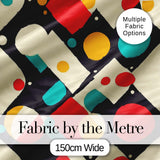 Abstract Geometric Shapes Colorful Modern  Seamless Pattern Digital Print Fabric by the Metre UK Sewing Quilting Textile