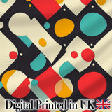 Abstract Geometric Shapes Colorful Modern  Seamless Pattern Digital Print Fabric by the Metre UK Sewing Quilting Textile