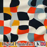 Abstract Organic Curved Shapes  Color Blocks Seamless Pattern Digital Print Fabric by the Metre UK Sewing Quilting Textile